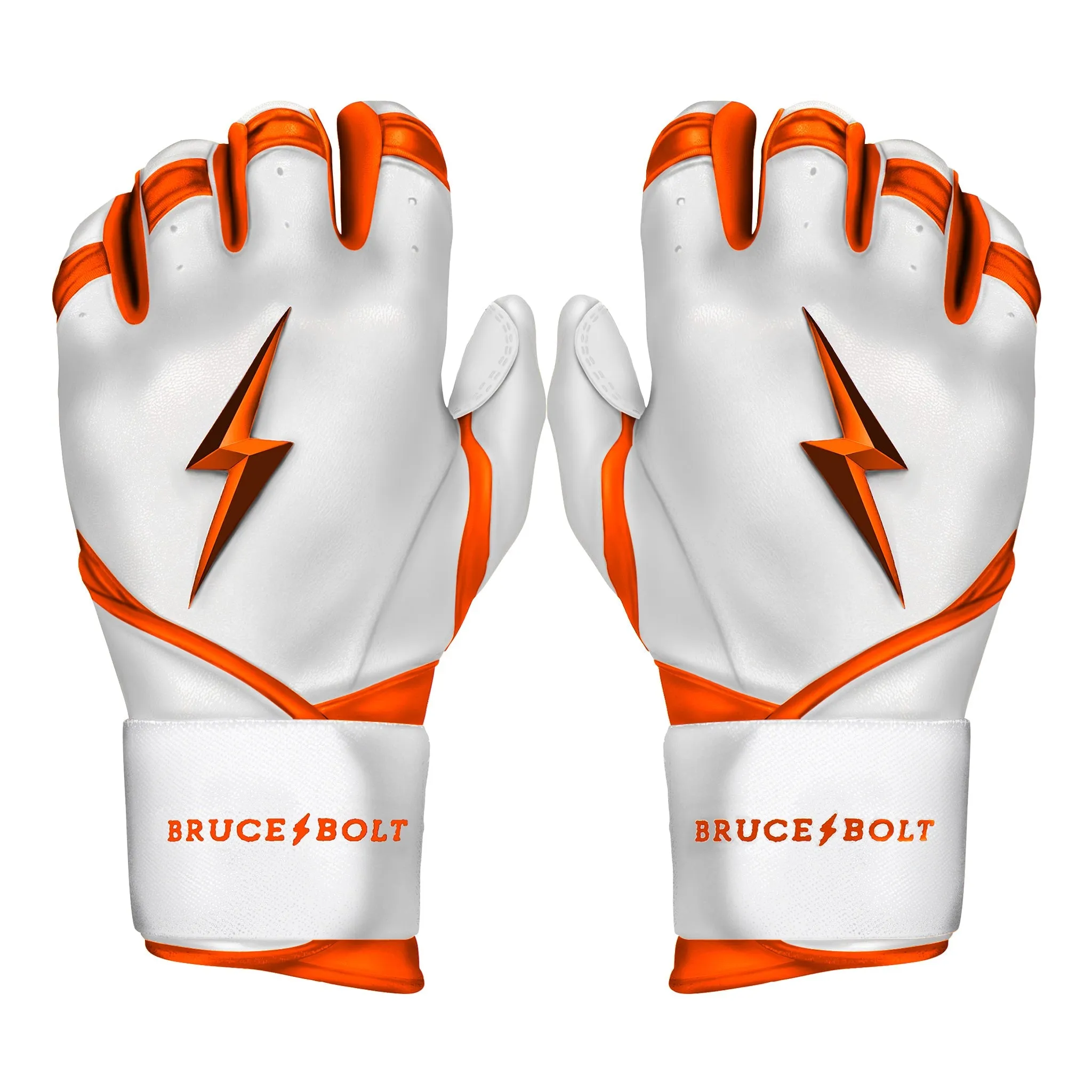 PREMIUM PRO CHROME Series Long Cuff Batting Gloves | ORANGE