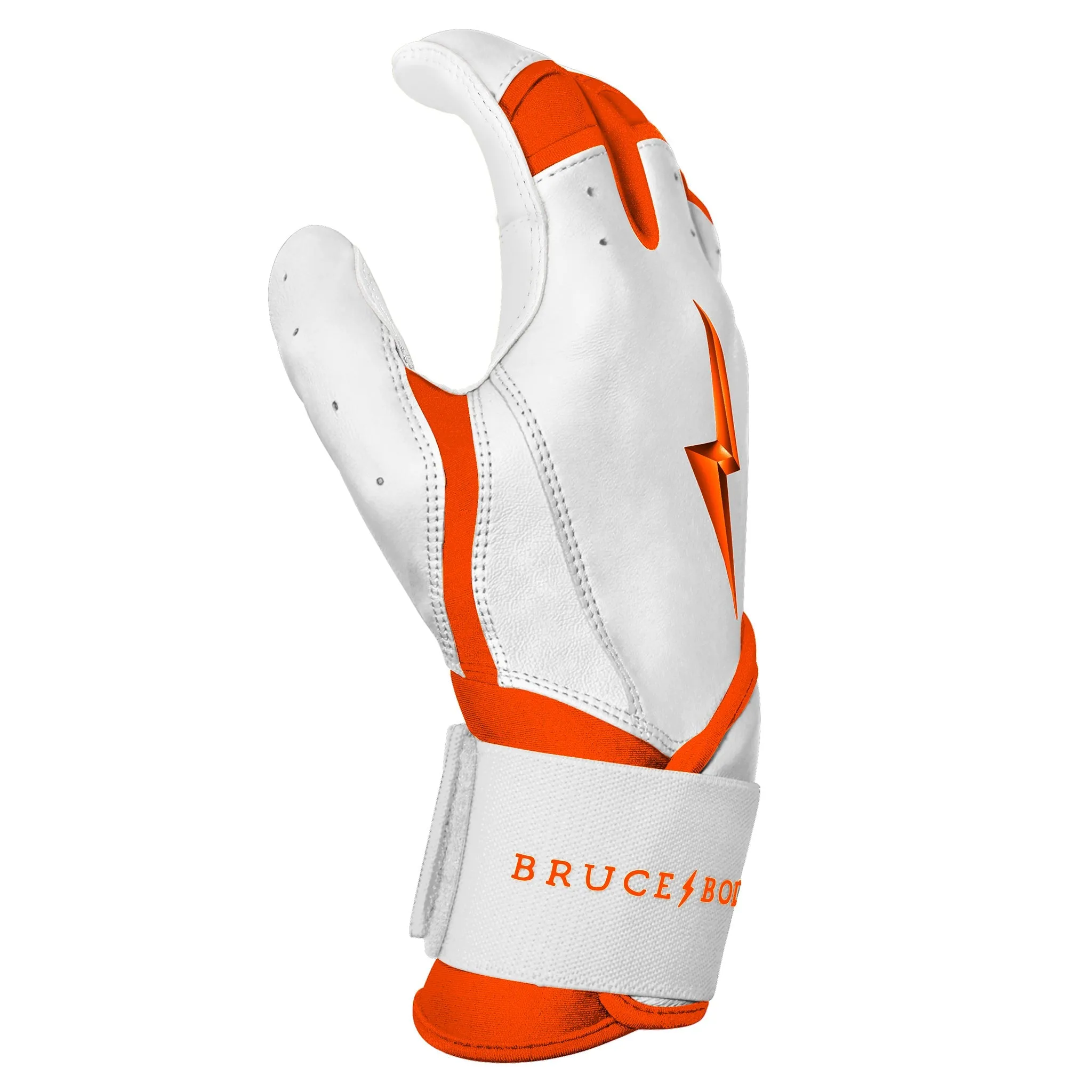 PREMIUM PRO CHROME Series Long Cuff Batting Gloves | ORANGE