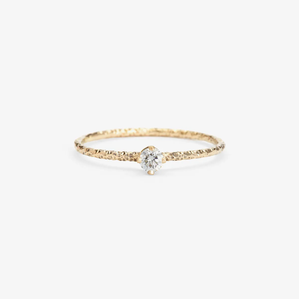 R9002W | 3mm White Diamond Homespun Solitaire Ring