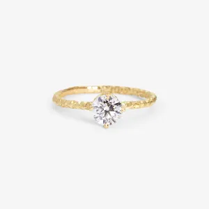 R9007W | 5.6mm White Diamond Homespun Solitaire Ring