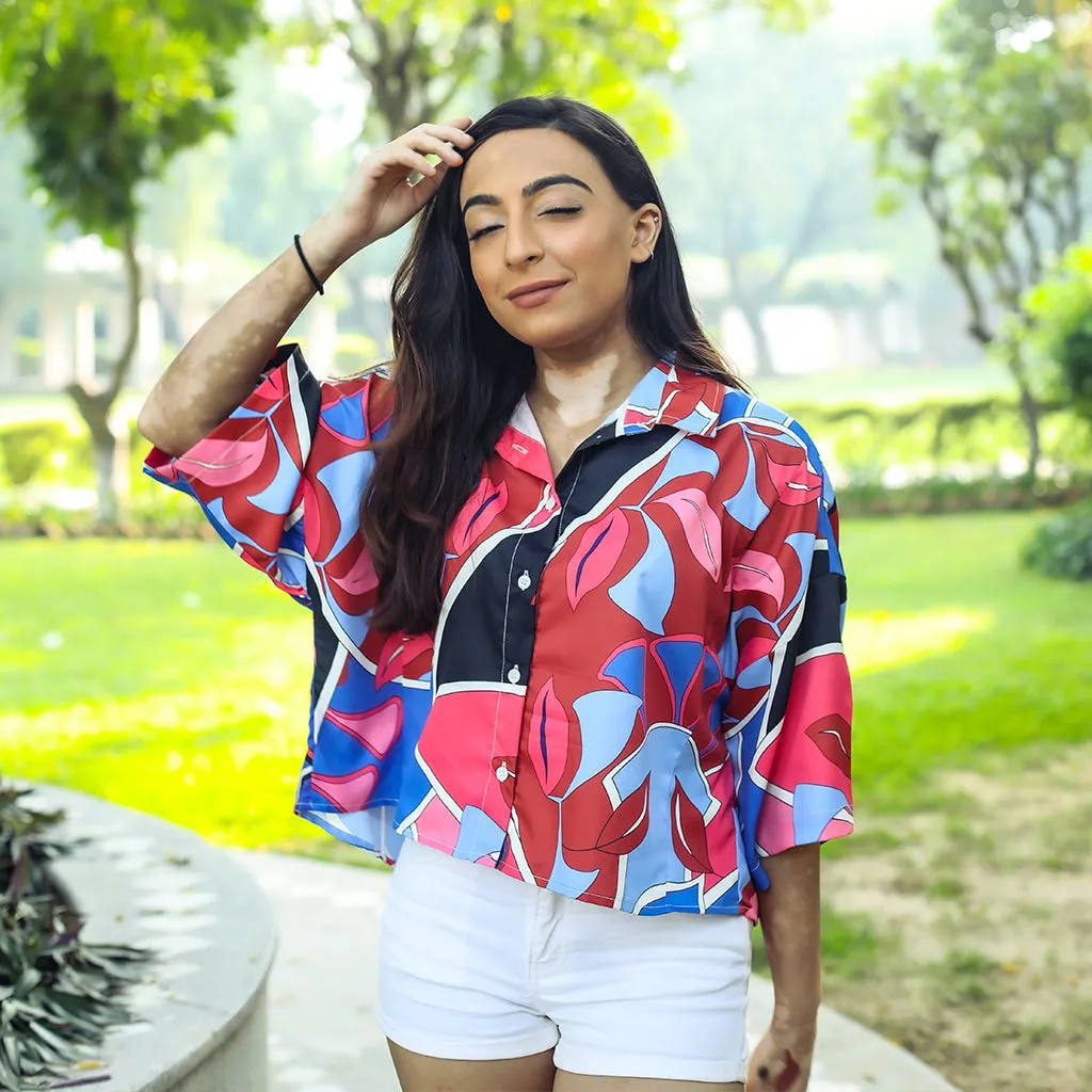 Red bold patterned shirt