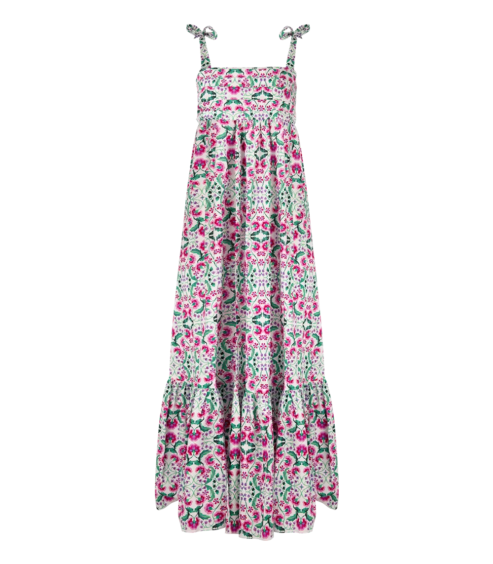 Serafina Long Dress Spring Fuchsia Mix