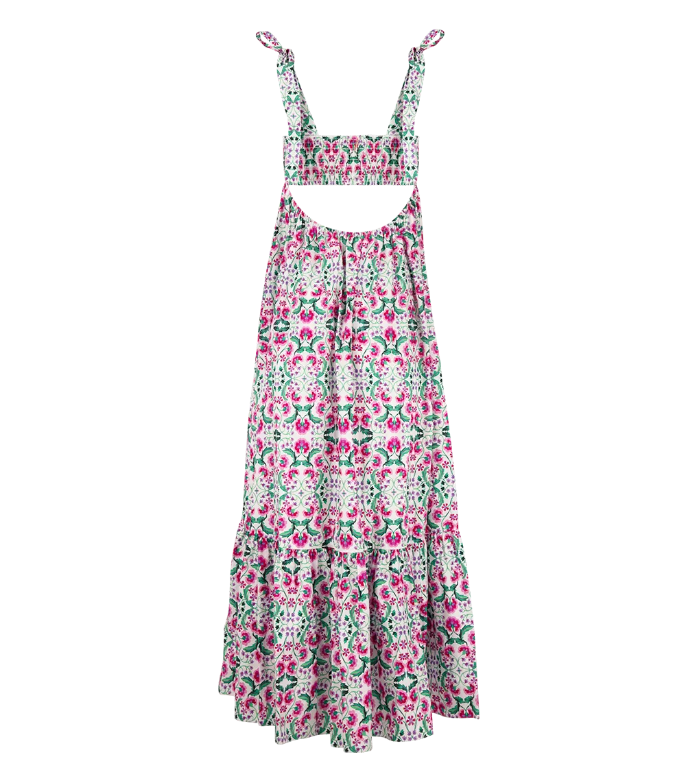 Serafina Long Dress Spring Fuchsia Mix