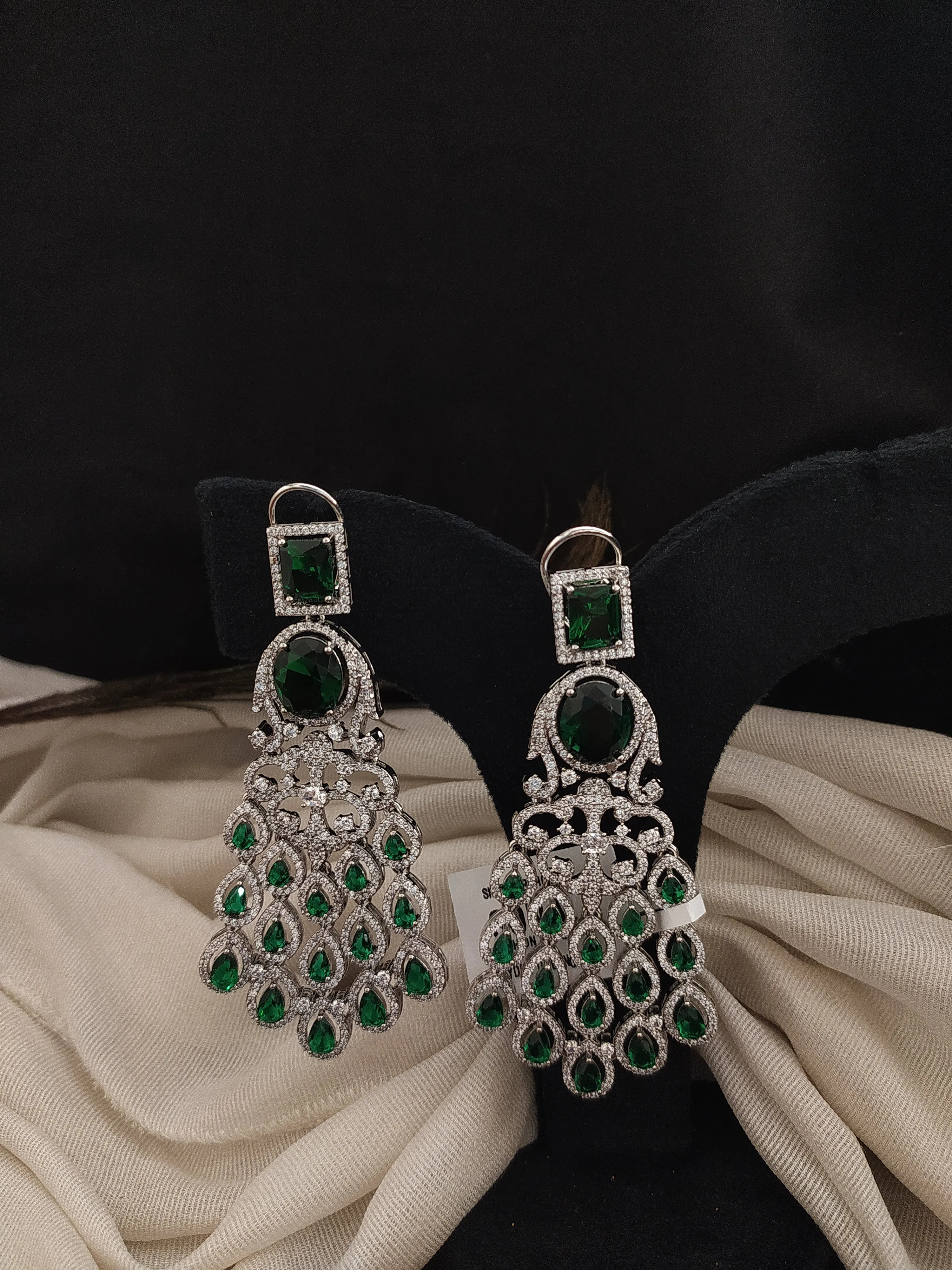 Silver-plated Chandelier Style Drop Earrings