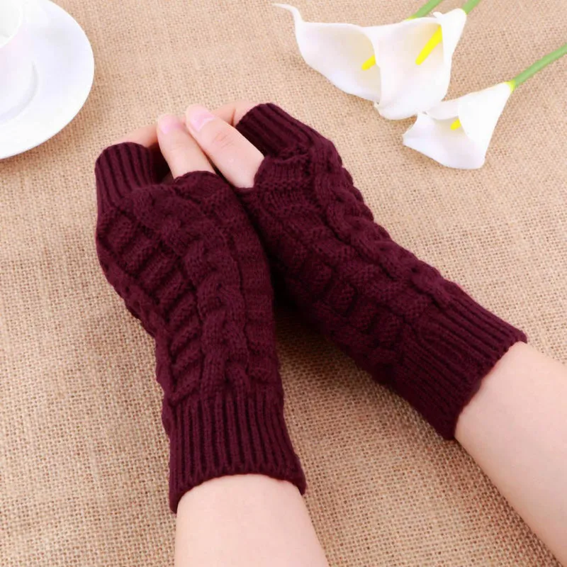 Soft and Warm Knitted Fingerless Winter Gloves