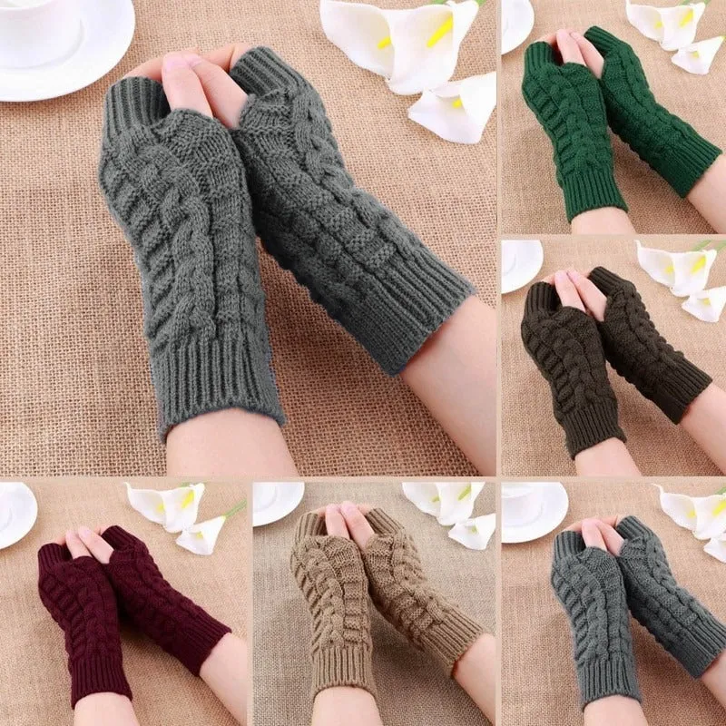 Soft and Warm Knitted Fingerless Winter Gloves