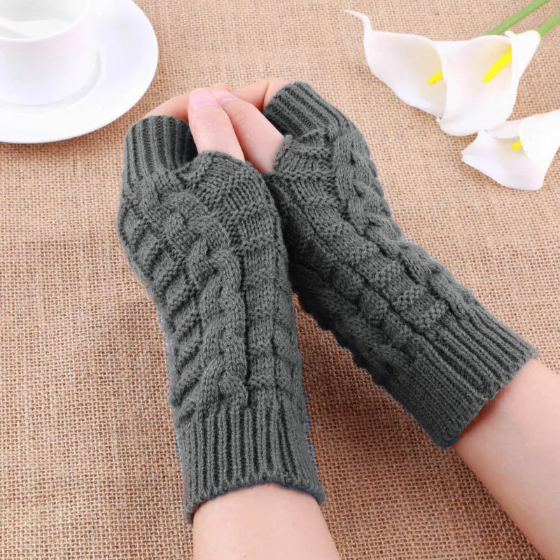 Soft and Warm Knitted Fingerless Winter Gloves