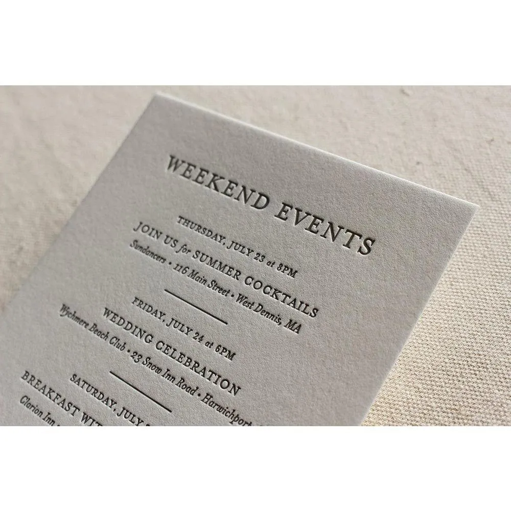 The Lily Suite  - SAMPLE Letterpress Wedding Invitation