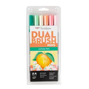 TOMBOW DUAL BRUSH PEN ART MARKERS - JUST PEACHY (Set of 6)