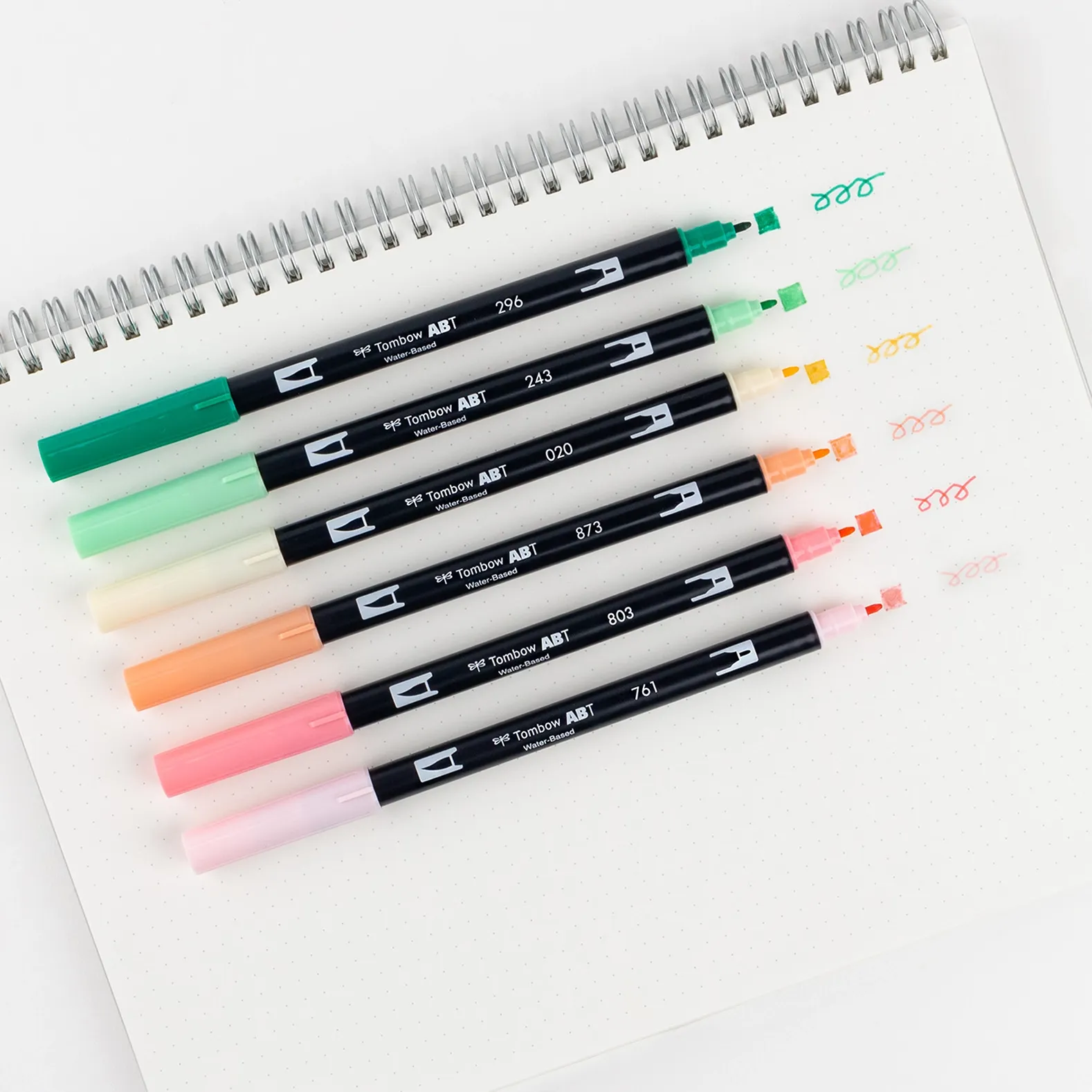 TOMBOW DUAL BRUSH PEN ART MARKERS - JUST PEACHY (Set of 6)