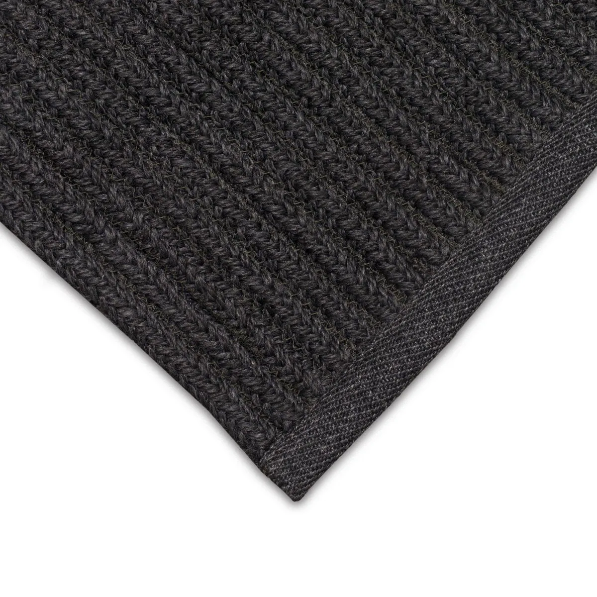 Trans-Ocean CALAIS Indoor/Outdoor Power Loomed  Durable Area Rug  - Charcoal