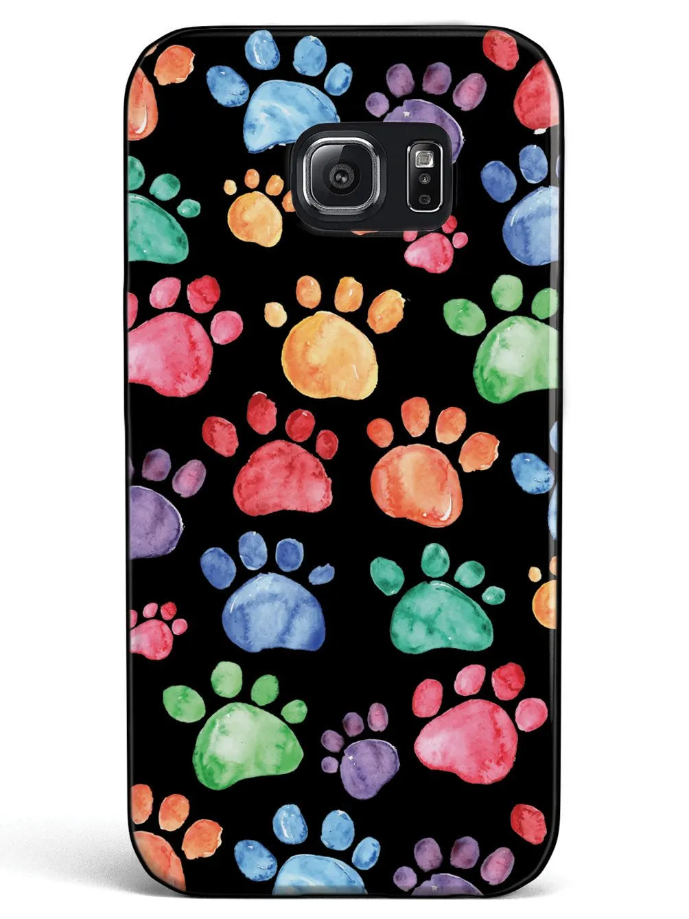 Watercolor Paw Prints - Black Case