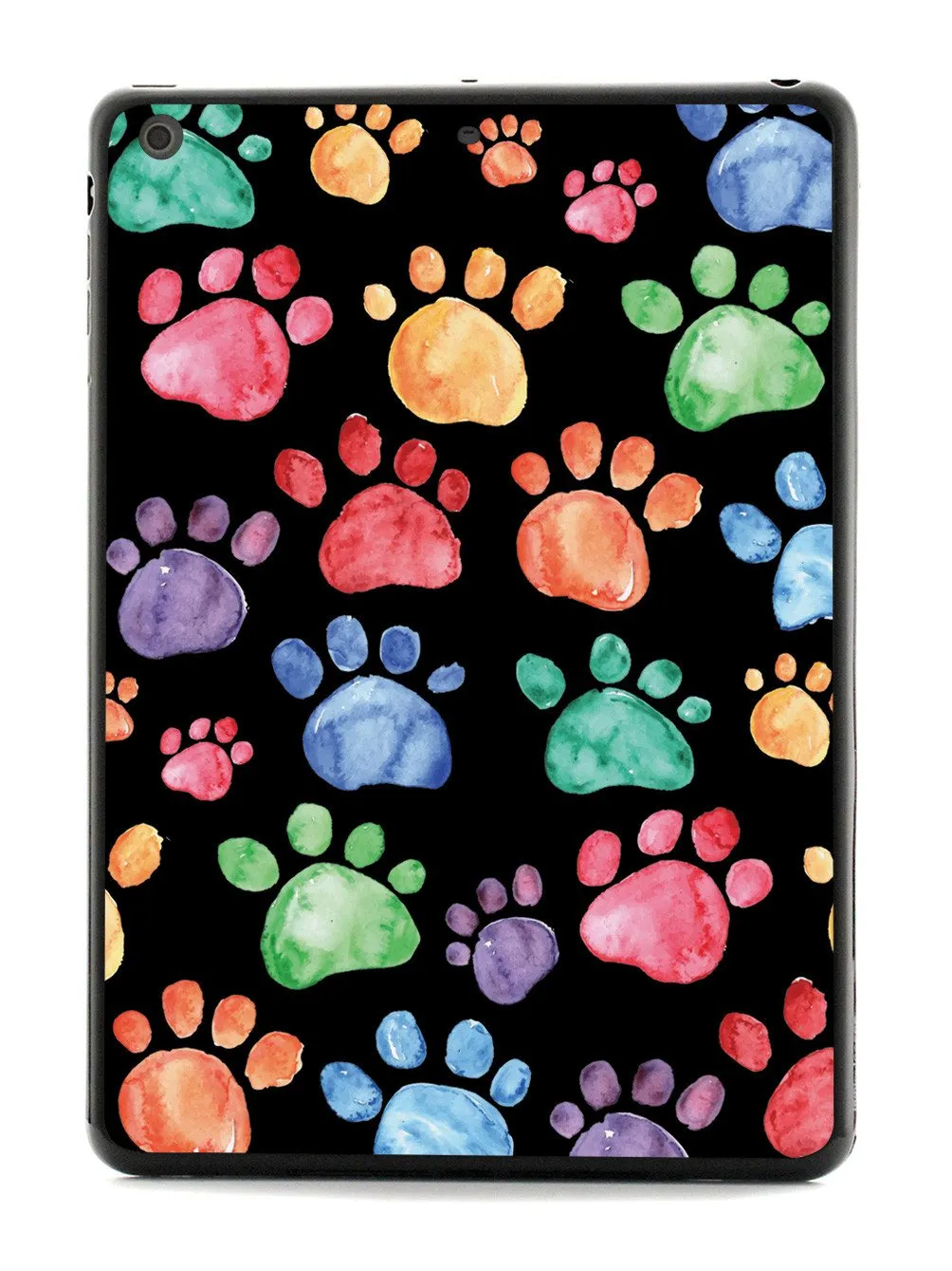 Watercolor Paw Prints - Black Case