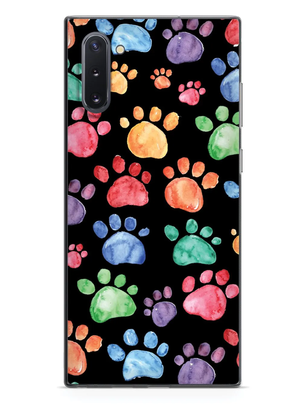 Watercolor Paw Prints - Black Case