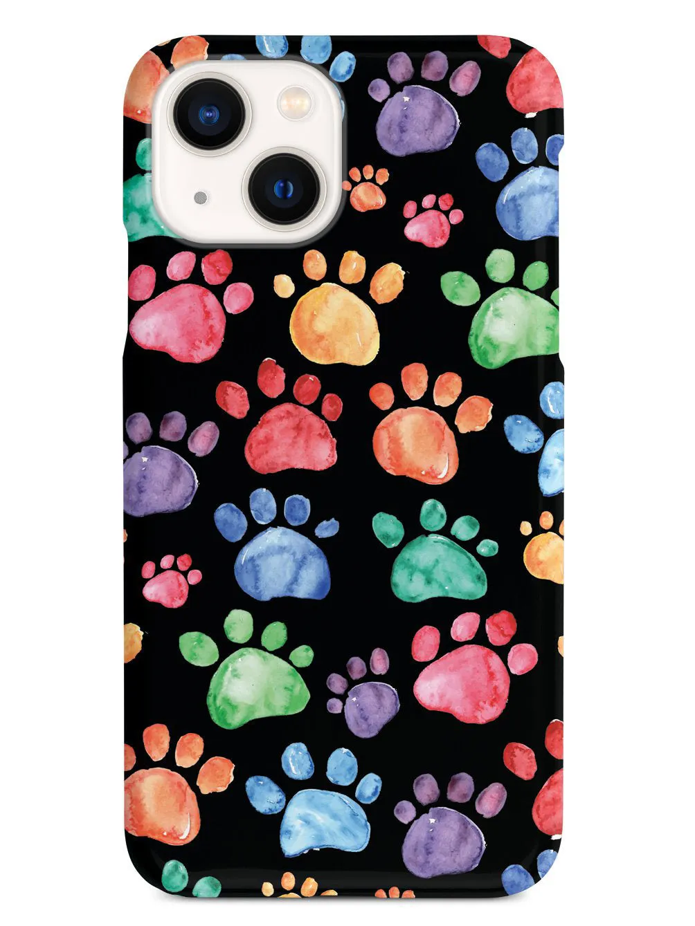 Watercolor Paw Prints - Black Case