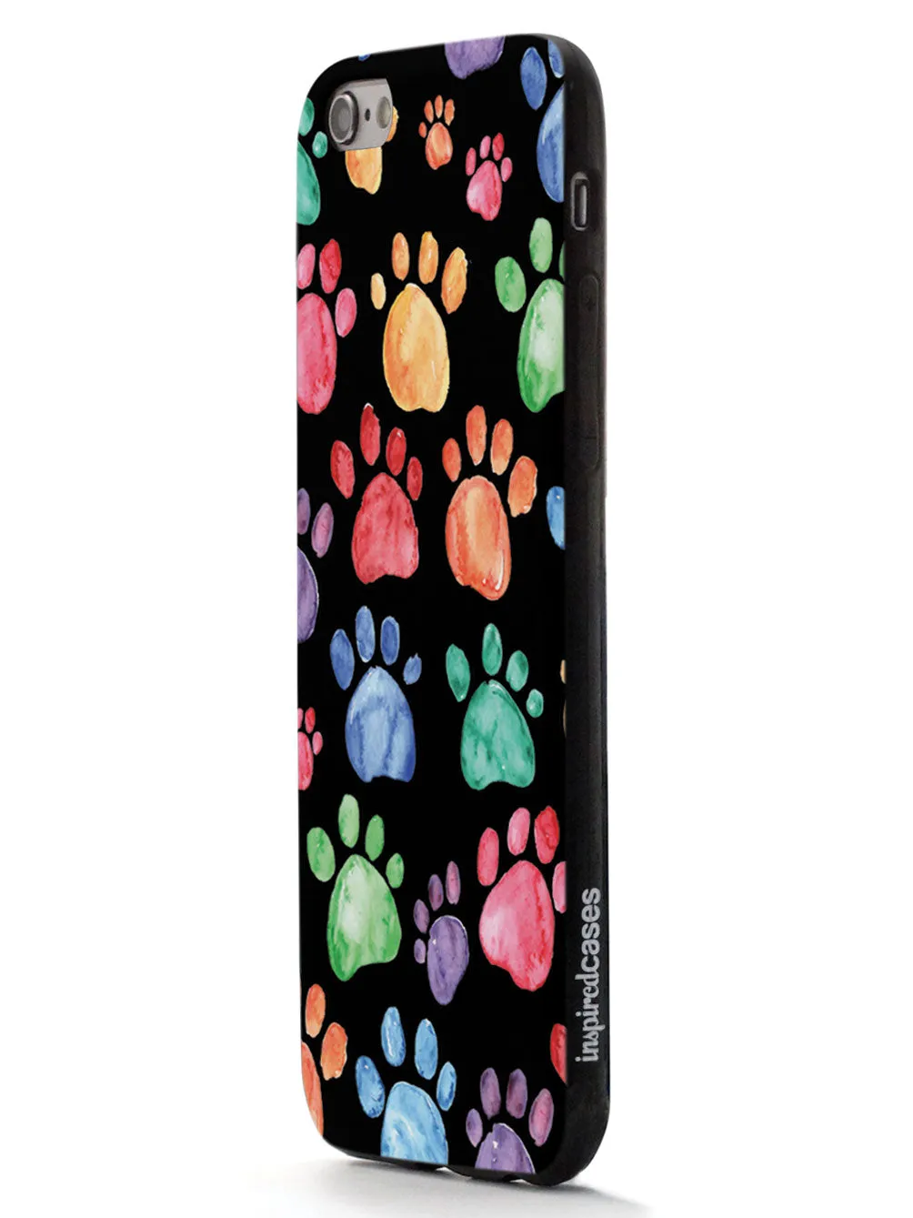 Watercolor Paw Prints - Black Case