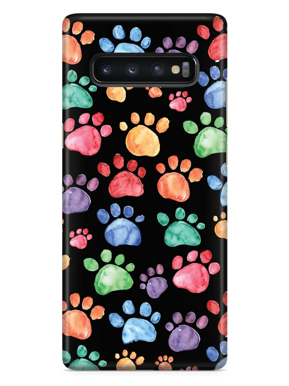 Watercolor Paw Prints - Black Case