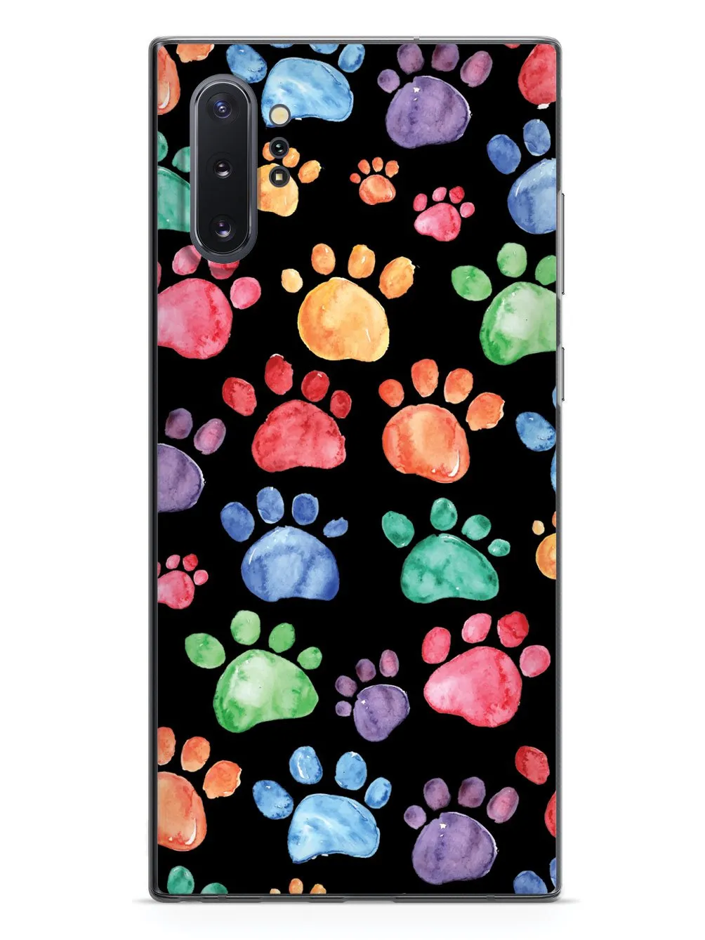 Watercolor Paw Prints - Black Case