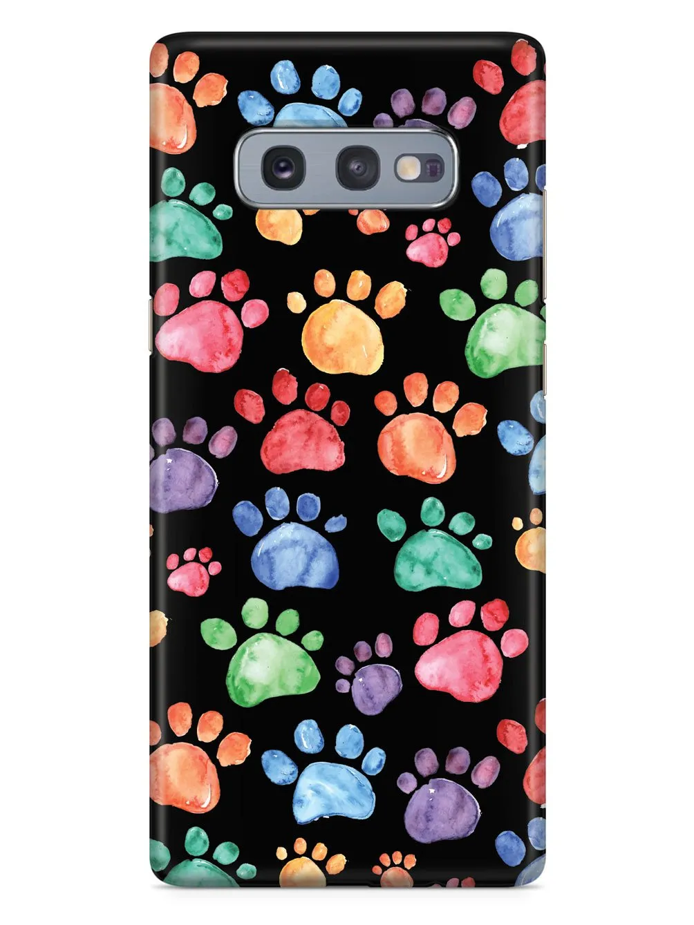 Watercolor Paw Prints - Black Case