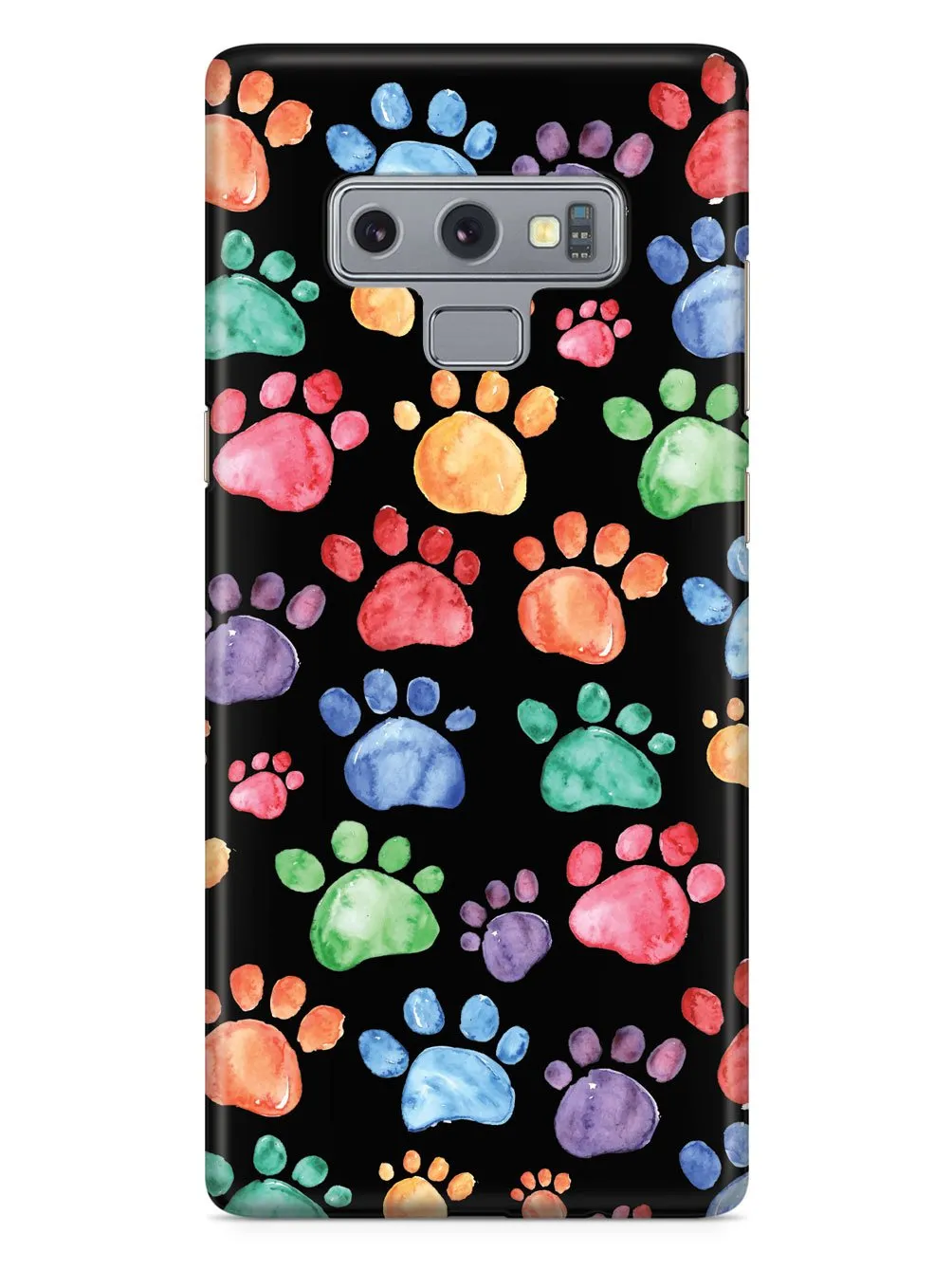 Watercolor Paw Prints - Black Case