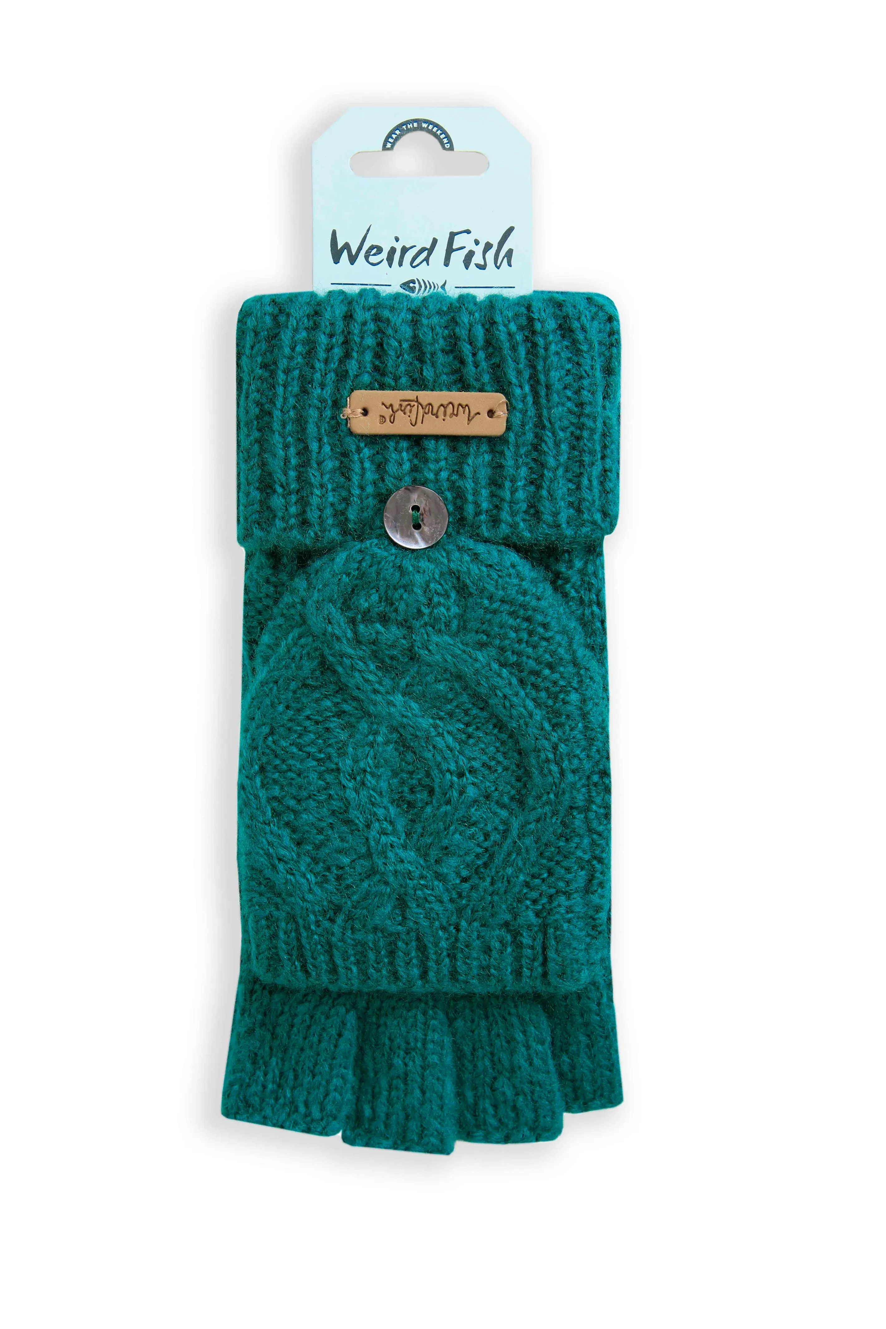 Weird Fish One Size Peacock Blue Tally Eco Fingerless Gloves