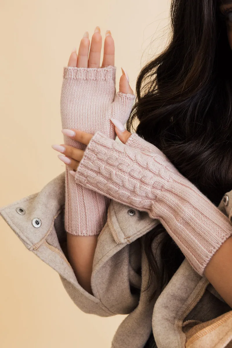 Winter Cable Knit Fingerless Gloves