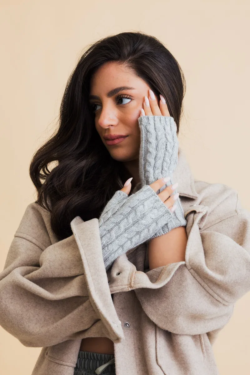 Winter Cable Knit Fingerless Gloves