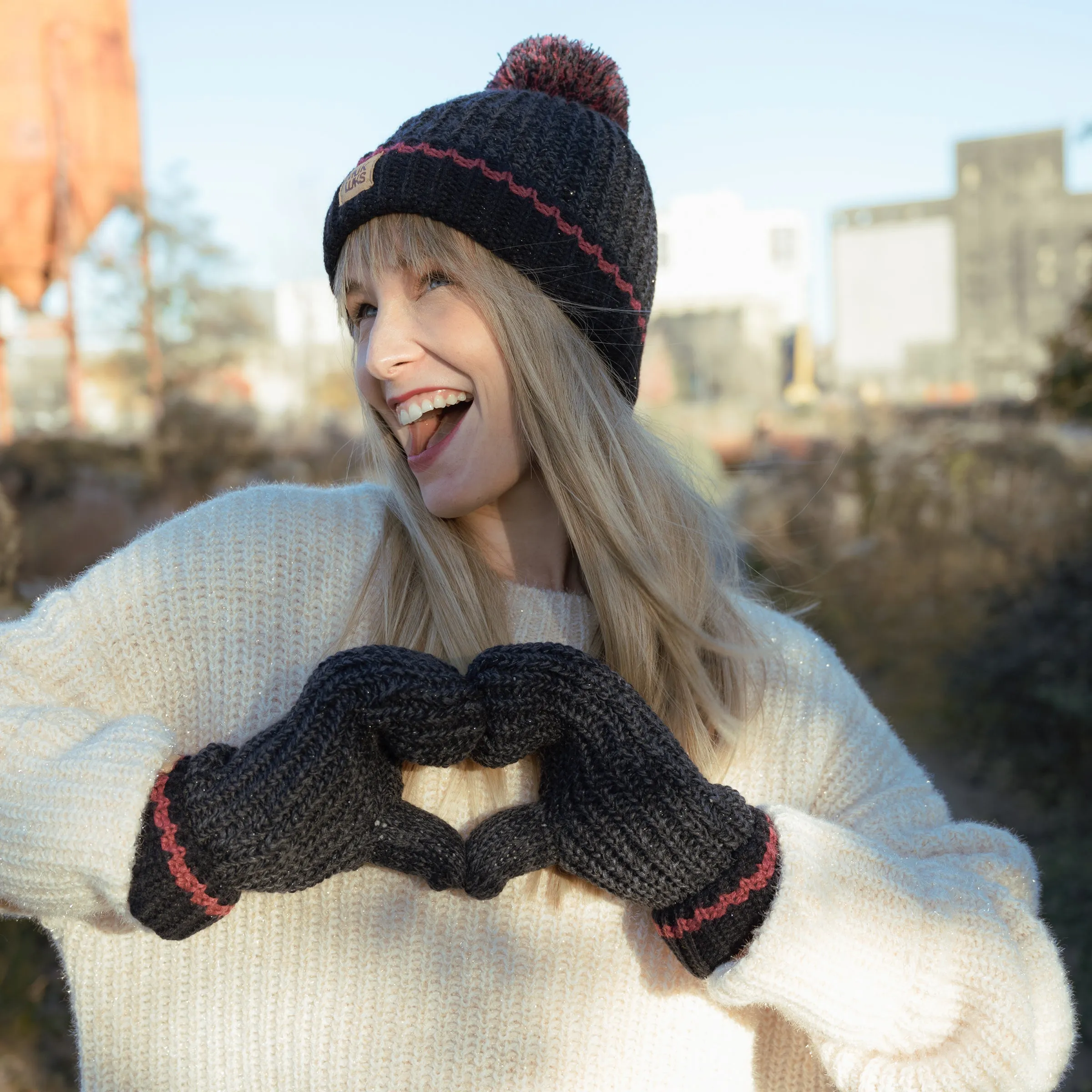 Women's Marled Chunky Stitch Mitten